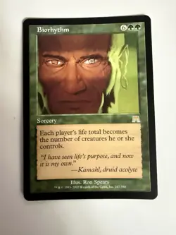 Biorhythm Onslaught Rare MTG Green Sorcery #247 Magic The Gathering LP+/NM- - Image 1