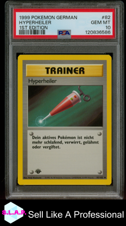 HYPERHEILER 1ST EDITION POKEMON GERMAN 1999 82 PSA 10 - Image 1