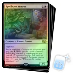 FOIL SPELLBOOK VENDOR X4 Wilds Of Eldraine WOE Magic MTG MINT CARD - Image 1