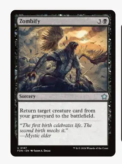 Zombify | MTG Foundations FDN | Black Sorcery Reanimate Commander EDH | NM - Image 1