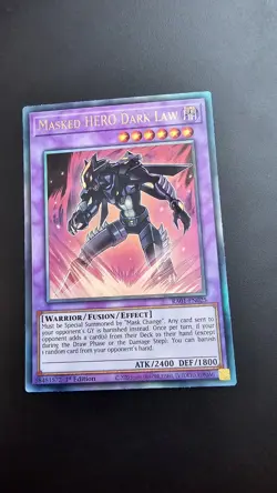 Masked HERO Dark Law RA01-EN025 Ultimate Rare 1st Edition YuGiOh Card NM - Image 2