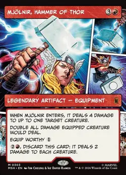 Mjolnir, Hammer of Thor Showcase 303 Marvel Super Heroes MTG MSH - Image 1