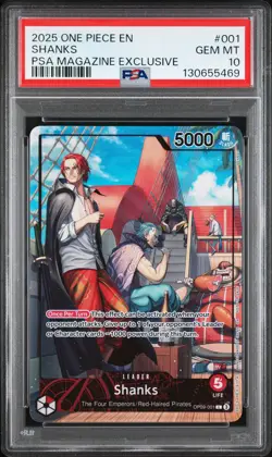 Shanks One Piece Promos 001 PSA Magazine Exclusive PSA 10 GEM MINT One Piece - Image 1