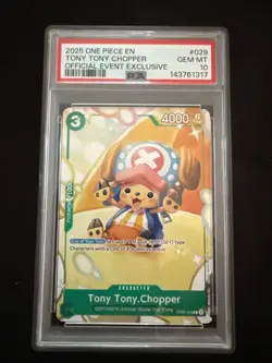 2025 One Piece Promos Official Event Exclusive Tony Tony Chopper #029 PSA 10 - Image 1