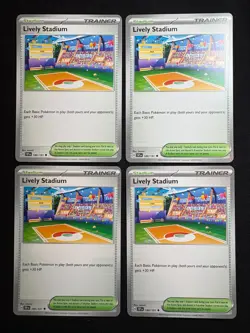 4x Pokemon TCG Lively Stadium 180/191 - S&V Surging Sparks SSP Playset Trainer - Image 1