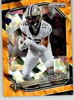 Chris Olave 2025 Panini Prizm Orange Ice 192 New Orleans Saints - Image 1