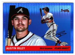 2025 Topps Chrome Platinum #20 Austin Riley Blue Prism Refractors - Image 1