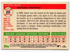 2025 Topps Chrome Platinum #20 Austin Riley Blue Prism Refractors - Image 2