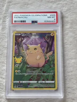 PSA 8 Full Art Pikachu Holo Rare 005/025 Celebrations Pokemon Card - Image 1