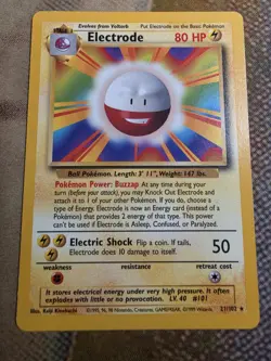 POKEMON CARD ELECTRODE 21/102 BASE SET RARE LP - Image 1