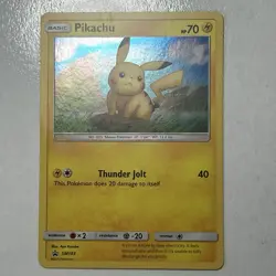 Pokemon TCG SUN & MOON PROMO Pikachu SM183 Holo Rare Promo Light Swirl LP Card - Image 2