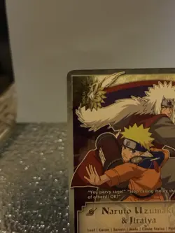 Naruto CCG Uzumaki & Jiraiya Master and Pupil 204 Super Rare Gold Foil Card - Image 3