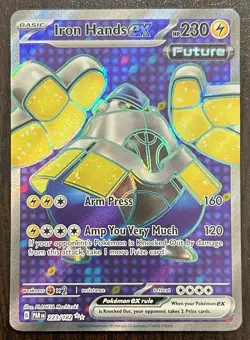 Iron Hands EX 223/182 Pokemon Paradox Rift Ultra Rare Full Art Holo Card - Image 1