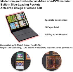 Geaoffice Trading Card Binder - 4 Pocket Card Collection Album Folder - 160 Side - Image 5