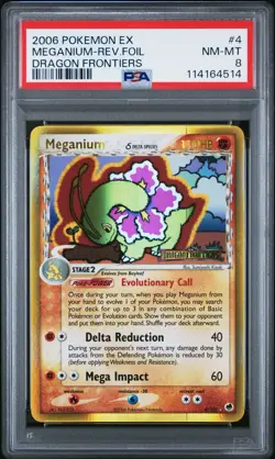 MEGANIUM DRAGON FRONTIERS STAMP PSA 8 POKEMON CARD DELTA SPECIES REVERSE FOIL - Image 1