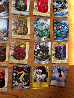 73 Bakugan Battle Brawlers Game Random Cards 50 Metal Cards, 23 Paper Cards Used - Image 2