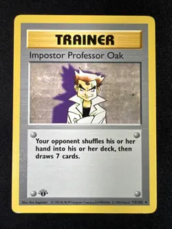 Pokemon TCG Base Set 1st edition Shadowless Impostor Professor Oak #73 - Image 1