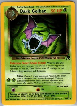 Dark Golbat (24) 24/82 Non Holo Team Rocket - Pokemon Card - NM - Image 1