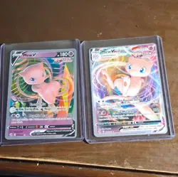 WC 2023 Mew V & Mew VMAX Holo Pokemon TCG 2-Card Lot 113/264 114/264 - Image 1