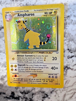 Ampharos 1/64 Holo Rare Neo Revelation Pokemon card Holo Heavily Played 2000 - Image 2