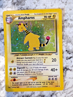 Ampharos 1/64 Holo Rare Neo Revelation Pokemon card Holo Heavily Played 2000 - Image 3