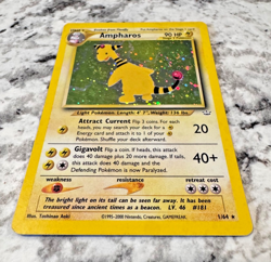 Ampharos 1/64 Holo Rare Neo Revelation Pokemon card Holo Heavily Played 2000 - Image 4