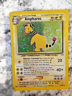 Ampharos 1/64 Holo Rare Neo Revelation Pokemon card Holo Heavily Played 2000 - Image 5