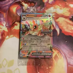 Flareon EX Pokemon TCG Prismatic Evolutions Stamped Promo 14/131 Surprise Box - Image 1