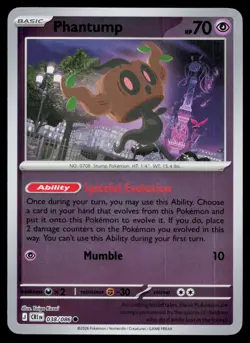 Phantump Common Reverse Holo Chaos Rising ME04 038/086 Pokemon NM 2026 - Image 1