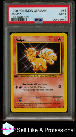VULPIX 1ST EDITION POKEMON GERMAN 1999 68 PSA 9 - Image 1