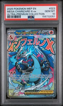2025 POKEMON MEP EN-ME BLACK STAR PROMO MEGA CHARIZARD X ex #023 PSA 10 - Image 1