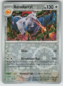 Aerodactyl 142/165 Rare 151 Pokemon Reverse Holo Near Mint - Image 1