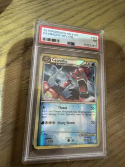 Pokemon PSA 7 NM Gyarados 123/123 Heart Gold & Soul Silver Reverse Holo 2010 - Image 1