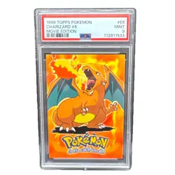 1999 Topps Pokemon Movie Edition #E6 Charizard Blue Logo PSA 9 MINT - Image 1