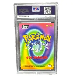 1999 Topps Pokemon Movie Edition #E6 Charizard Blue Logo PSA 9 MINT - Image 2