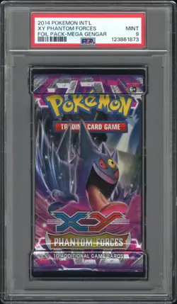 2014 Pokemon XY Phantom Forces Booster Pack Featuring Mega Gengar PSA 9 - Image 1