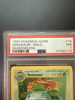 1999 Pokemon Base Set Shadowless #15 Venusaur-Holo PSA 7 - Image 2
