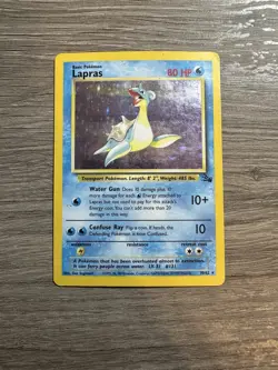 Lapras 10/62 Holo Rare Unlimited Fossil Pokemon 1308 - Image 1