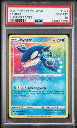 Kyogre Shining Fates 021 PSA 10 GEM MINT Pokemon - Image 1
