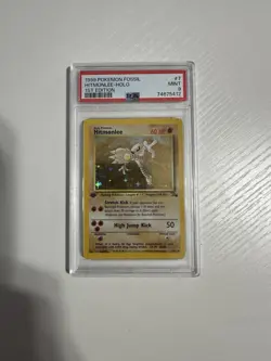 1999 Pokemon Fossil 1st Edition Hitmonlee 7 Holo PSA 9 MINT - Image 1