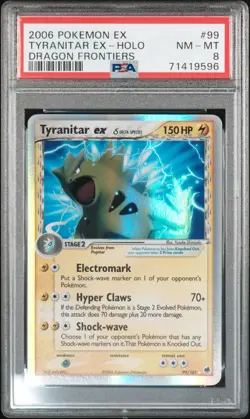 2006 POKEMON EX DRAGON FRONTIERS #99 TYRANITAR EX-HOLO DRAGON FRONTIERS PSA - Image 1