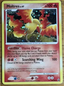 Moltres LV.47 10/100 Holo Rare Majestic Dawn Pokemon Lightly Played Basic - Image 1