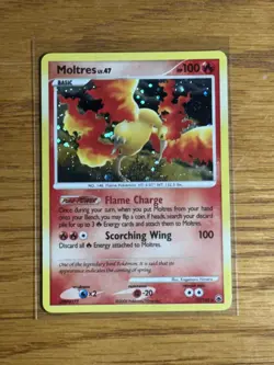 Moltres LV.47 10/100 Holo Rare Majestic Dawn Pokemon Lightly Played Basic - Image 5