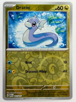 Dratini 147/165 Common 151 Pokemon Reverse Holo Near Mint - Image 1
