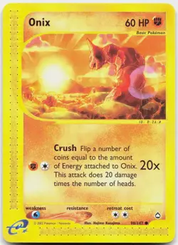 Onix 98/147 Common Aquapolis Pokemon Near Mint - Image 1