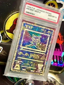 Vintage 1999 Pokemon Japanese ANCIENT MEW II Movie Holo Promo *SWIRL* PSA 10 VTG - Image 1