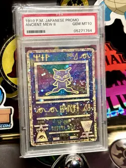 Vintage 1999 Pokemon Japanese ANCIENT MEW II Movie Holo Promo *SWIRL* PSA 10 VTG - Image 2