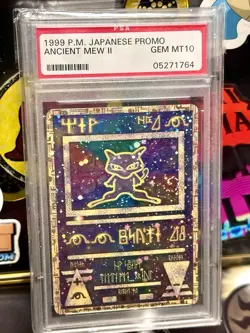 Vintage 1999 Pokemon Japanese ANCIENT MEW II Movie Holo Promo *SWIRL* PSA 10 VTG - Image 3