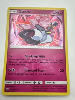 Pokemon Diancie TCG Burning Shadows Holo Card 94/147 Rare - Image 1
