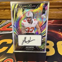 2025 Wild Card Metallix LVL Rookie Auto Jack Sawyer Ohio State PWMMFA-JS 1/1 - Image 4